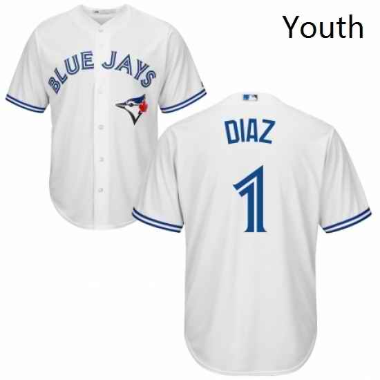 Youth Majestic Toronto Blue Jays 1 Aledmys Diaz Authentic White Home MLB Jersey